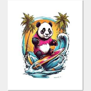 Surfing Panda Posters and Art